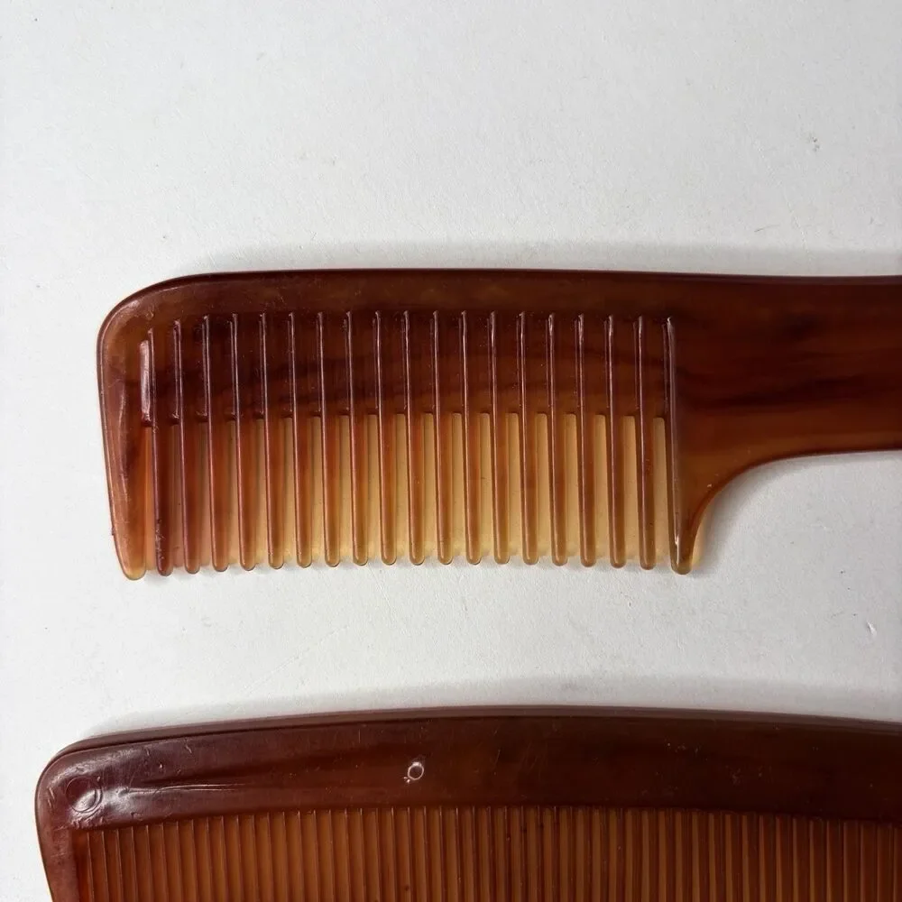 Vintage Comb Lot Goody Made In USA Black Tortoise 5